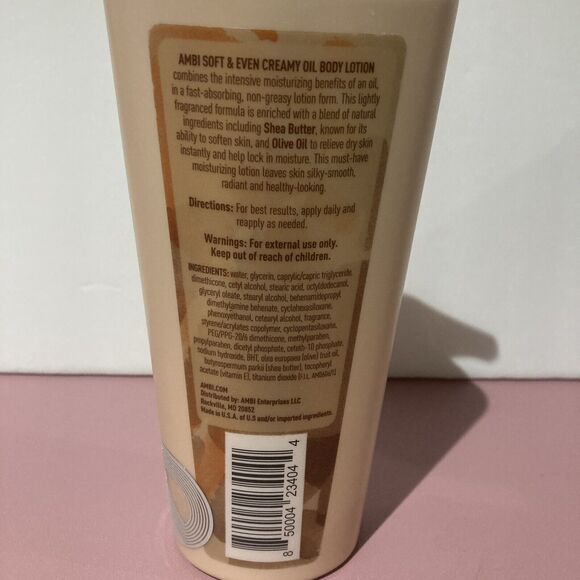 Ambi Soft & Even Creamy Oil Lotion Olive Oil Shea Butter 12 oz New Look USA - Picture 6 of 8